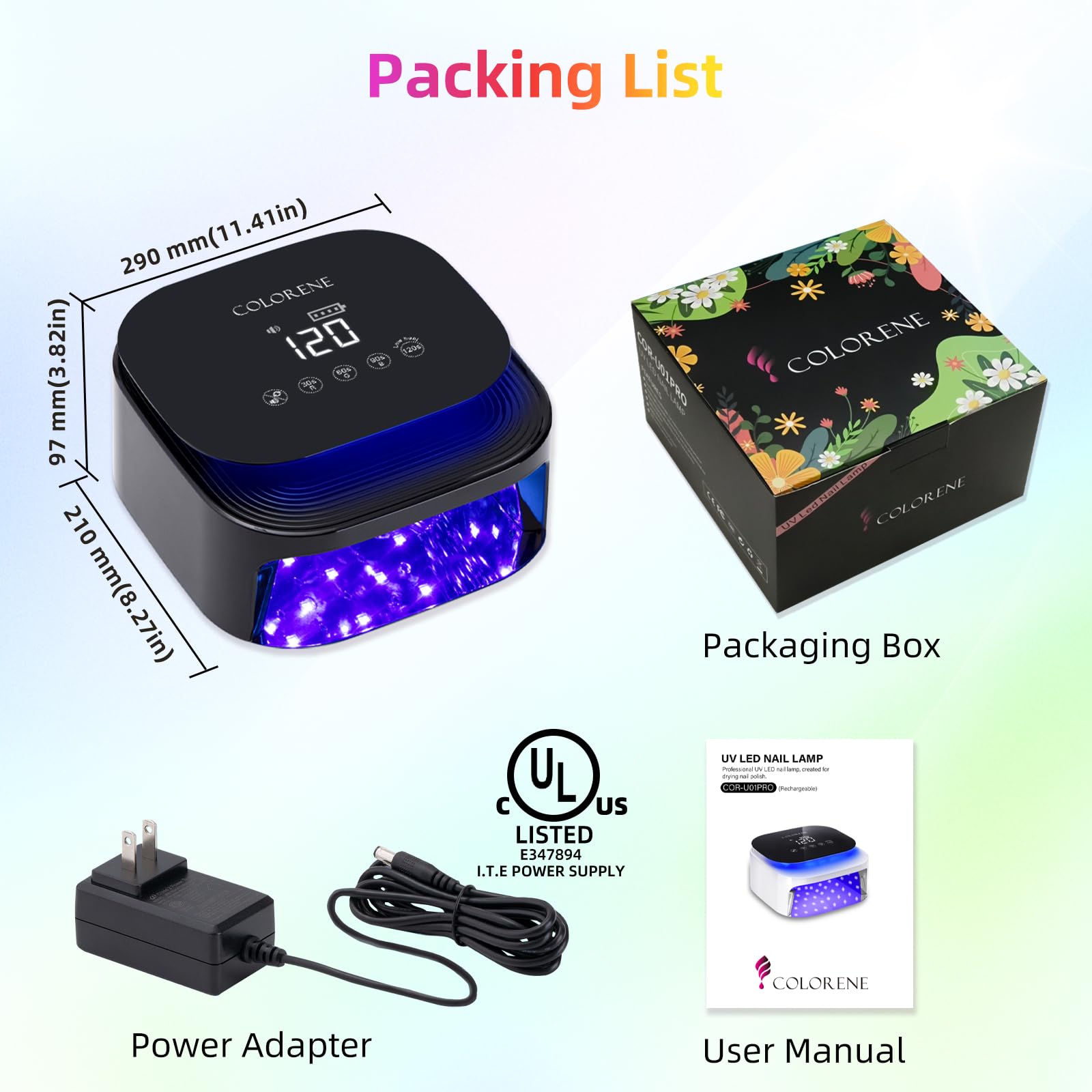 Amazon | コードレス UV LED ネイルランプ、60W 充電式ネイル